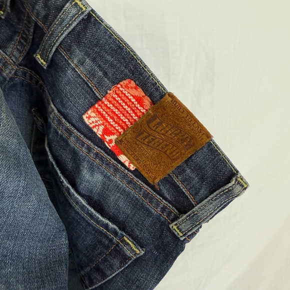 Lucky Brand Legend Sienna Tomboy Crop Sz 2/26 Red Fabric Cuffs - Picture 11 of 13